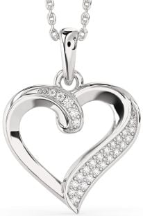 Diamond Platinum Heart Necklace
