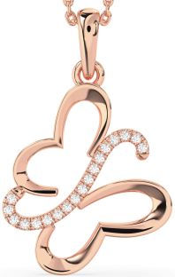 Diamond Rose Gold Butterfly Necklace