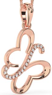 Diamond Rose Gold Butterfly Necklace