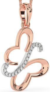 Diamond White Rose Gold Butterfly Necklace