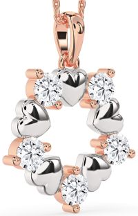 Diamond White Rose Gold Heart Necklace