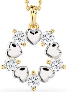 Diamond Platinum & Yellow Gold Heart Necklace