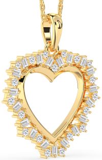 Large Diamond Gold Heart Necklace