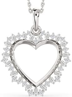 Large Diamond Platinum Heart Necklace