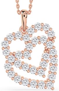 Diamond Rose Gold Heart Necklace