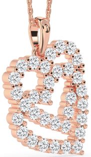 Diamond Rose Gold Heart Necklace