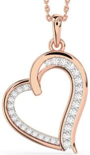 Diamond Rose Gold Heart Necklace