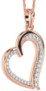 Diamond Rose Gold Heart Necklace
