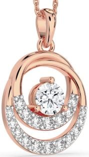 Diamond Rose Gold Circle Necklace