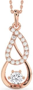 Large Diamond Rose Gold Teardrop Infinity Necklace