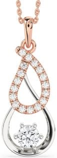 Large Diamond Platinum & Rose Gold Teardrop Infinity Necklace