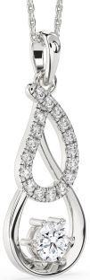 Large Diamond Platinum Teardrop Infinity Necklace