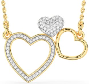 Large Diamond Gold Heart Necklace