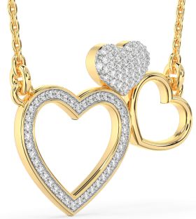 Large Diamond Gold Heart Necklace