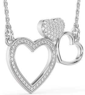 Large Diamond White Gold Heart Necklace