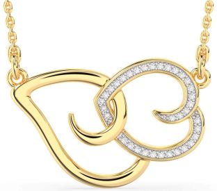 Large Diamond Gold Heart Necklace