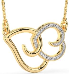 Large Diamond Gold Heart Necklace