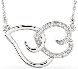 Large Diamond White Gold Heart Necklace