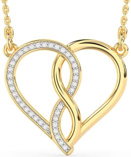 Diamond Gold Heart Infinity Necklace