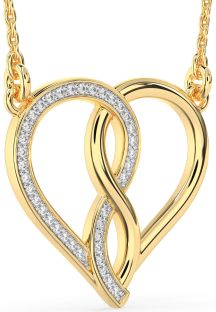 Diamond Gold Heart Infinity Necklace
