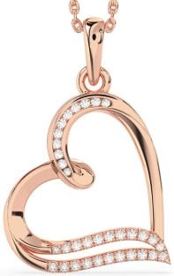 Diamond Rose Gold Heart Necklace