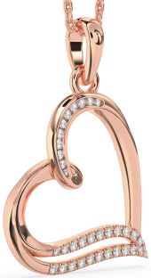 Diamond Rose Gold Heart Necklace