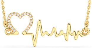 Large Diamond Gold Heart Necklace