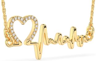 Large Diamond Gold Heart Necklace