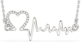 Large Diamond Platinum Heart Necklace