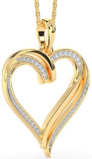 Large Diamond Gold Heart Necklace