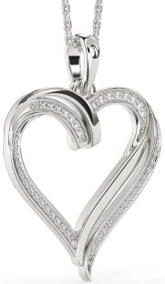 Large Diamond White Gold Heart Necklace