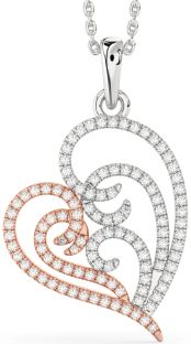 Diamond White Rose Gold Heart Necklace