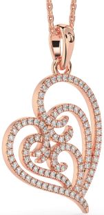 Diamond Rose Gold Heart Necklace