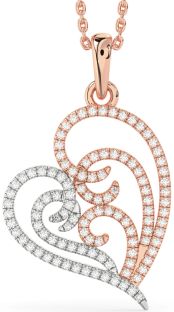 Diamond White Rose Gold Heart Necklace