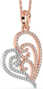 Diamond White Rose Gold Heart Necklace