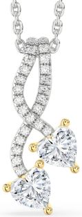 Diamond Platinum & Yellow Gold Heart Necklace