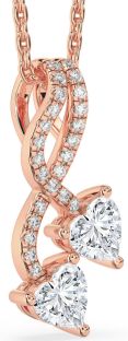 Diamond Rose Gold Heart Necklace