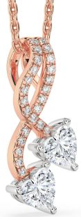 Diamond White Rose Gold Heart Necklace