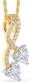 Diamond White Yellow Gold Heart Necklace