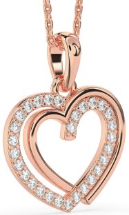 Diamond Rose Gold Heart Necklace