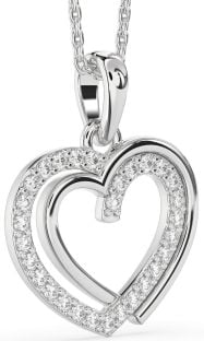 Diamond White Gold Heart Necklace