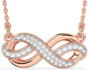 Large Diamond Rose Gold Infinity Necklace