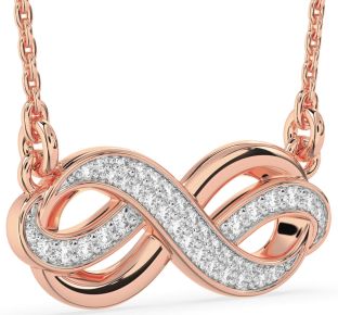 Large Diamond Rose Gold Infinity Necklace