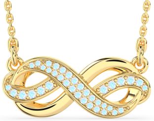 Large Moonstone Gold Infinity Necklace