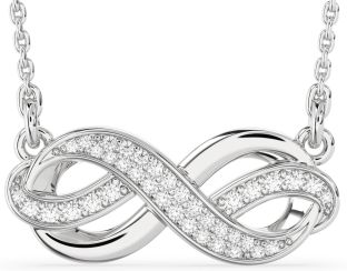 Large Diamond Silver Infinity Necklace
