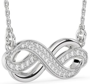 Large Diamond White Gold Infinity Necklace