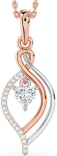 Diamond White Rose Gold Heart Necklace