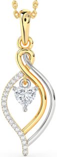 Diamond White Yellow Gold Heart Necklace