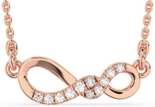 Diamond Rose Gold Infinity Necklace