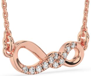 Diamond Rose Gold Infinity Necklace
